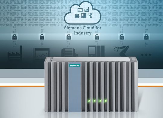 Siemens treibt den Ausbau seiner offenen Plattform „Siemens Cloud for Industry“ als Basis neuer digitaler Geschäftsmodelle für Industrieunternehmen voran: Die neue Connector Box ist ein Simatic IPC basiertes Cloud Gateway, welches die einfache und sichere Erfassung und Übertragung von Maschinen- und Anlagendaten in die Cloud ermöglicht. Siemens treibt den Ausbau seiner offenen Plattform „Siemens Cloud for Industry“ als Basis neuer digitaler Geschäftsmodelle für Industrieunternehmen voran: Die neue Connector Box ist ein Simatic IPC basiertes Cloud Gateway, welches die einfache und sichere Erfassung und Übertragung von Maschinen- und Anlagendaten in die Cloud ermöglicht.