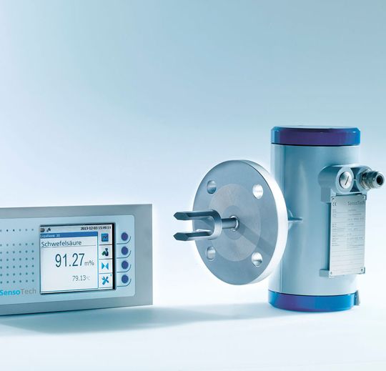 Das Liqui-Sonic-Inline-Messsystem von Sensotech überwacht hochpräzise die Schwefelsäure- und Oleumkonzentration. Das Liqui-Sonic-Inline-Messsystem von Sensotech überwacht hochpräzise die Schwefelsäure- und Oleumkonzentration.