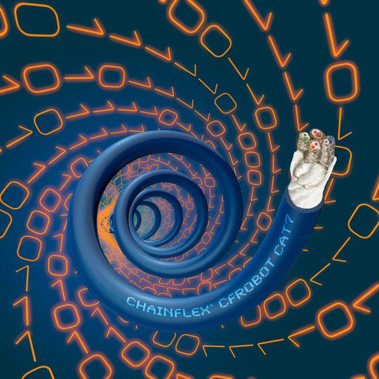 Die Chainflex-Roboterleitung CFROBOT8.052 von Igus ist die erste Leitung speziell für Torsionsbewegungen, die nach dem CAT7-Standard qualifiziert wurde. Die Chainflex-Roboterleitung CFROBOT8.052 von Igus ist die erste Leitung speziell für Torsionsbewegungen, die nach dem CAT7-Standard qualifiziert wurde.
