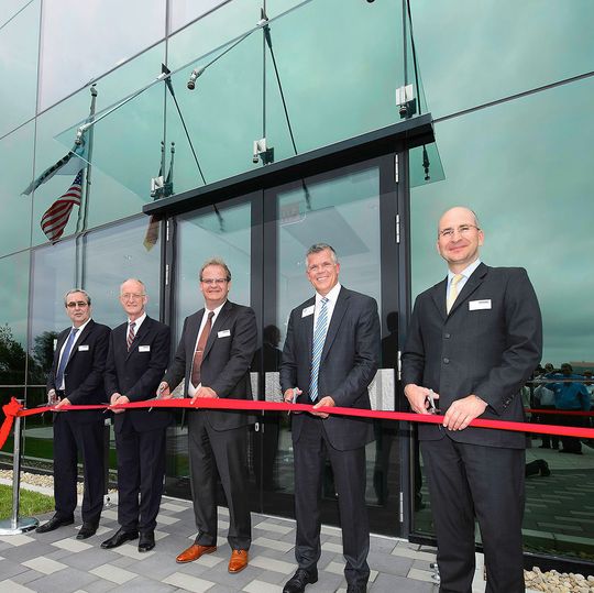 On 16th June 2015, Arburg partner Michael Hehl (centre) inaugurated the new US centre in Rocky Hill along with managing director Helmut Heinson, branch director Friedrich Kanz, SPI-head William R. Carteaux and managing director Heinz Gaub (from left). (Photo: Arburg) On 16th June 2015, Arburg partner Michael Hehl (centre) inaugurated the new US centre in Rocky Hill along with managing director Helmut Heinson, branch director Friedrich Kanz, SPI-head William R. Carteaux and managing director Heinz Gaub (from left). (Photo: Arburg)