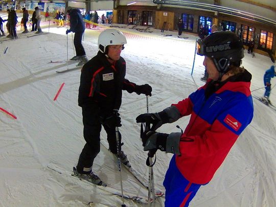 Ein Ski-Profi gab Tipps. Ein Ski-Profi gab Tipps.
