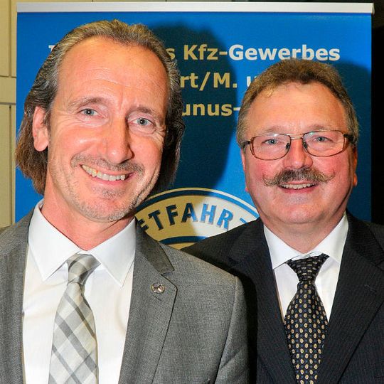 Führungsspitze der Kfz-Innung Frankfurt am Main: Obermeister Thomas Holler (li.) und sein Stellvertreter Ferdinand Gandyra.