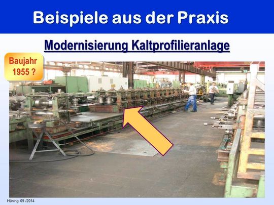 Abb. 9: Beispiel: Eine Profilierungsanlage sollte hinsichtlich Arbeits- und Maschinenschutz verbessert werden.