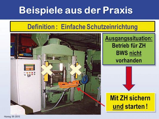 Abb. 2: Ausgangspunkt für Beispiel: Eine in Betrieb befindliche Presse soll sicherheitstechnisch aufgewertet werden.