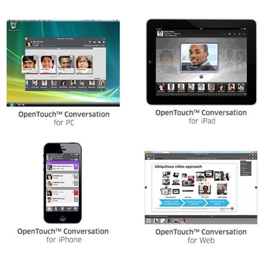 OpenTouch Conversation hat die Aufgabe, für nahtlose Interaktion mit mehreren Medien, Endgeräten und Teilnehmern in ein und demselben Gespräch zu sorgen. OpenTouch Conversation hat die Aufgabe, für nahtlose Interaktion mit mehreren Medien, Endgeräten und Teilnehmern in ein und demselben Gespräch zu sorgen.