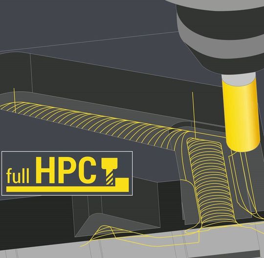 Durch die intelligenten HPC-Bearbeitungsstrategien kann der CAM-Programmierer das Beste aus der Fräsmaschine herausholen: kurze Fräswege und -strategien mit nur wenigen Klicks. Durch die intelligenten HPC-Bearbeitungsstrategien kann der CAM-Programmierer das Beste aus der Fräsmaschine herausholen: kurze Fräswege und -strategien mit nur wenigen Klicks.