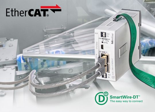 Eaton will Maschinen- und Anlagebauern die Möglichkeit bieten, das intelligente Verdrahtungs- und Kommunikationssystem Smart-Wire-DT an den Feldbus Ethercat anzubinden. Eaton will Maschinen- und Anlagebauern die Möglichkeit bieten, das intelligente Verdrahtungs- und Kommunikationssystem Smart-Wire-DT an den Feldbus Ethercat anzubinden.
