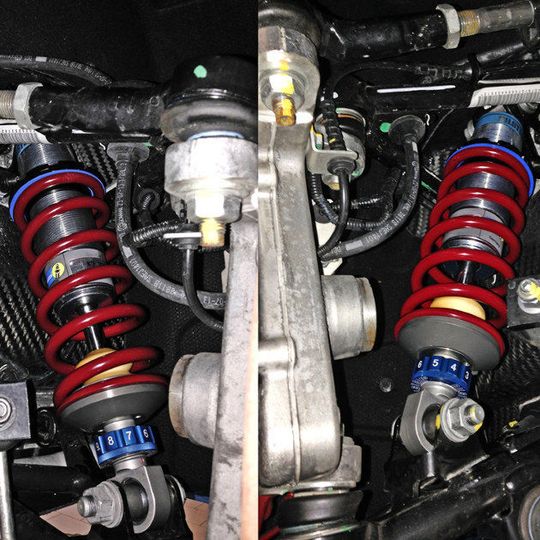 Das in Zug- und Druckstufe verstellbare Sportfahrwerk ist für den Alfa Romeo 4c optional erhältlich.