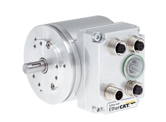 Industrieschnittstellen und funktional sichere Positionssensoren verbinden: Die sicheren Drehgeber CDV75M und CDH75M sind direkt in sicherheitsgerichteten EtherCAT-Netzwerken verwendbar und unterstützen dafür das Functional-Safety over EtherCAT (FSoE) Protokoll. Industrieschnittstellen und funktional sichere Positionssensoren verbinden: Die sicheren Drehgeber CDV75M und CDH75M sind direkt in sicherheitsgerichteten EtherCAT-Netzwerken verwendbar und unterstützen dafür das Functional-Safety over EtherCAT (FSoE) Protokoll.