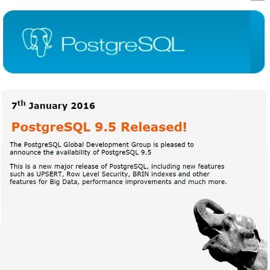 PostgreSQl v9.5 verbessert Leistung, Sicherheit und Skalierbarkeit. PostgreSQl v9.5 verbessert Leistung, Sicherheit und Skalierbarkeit.
