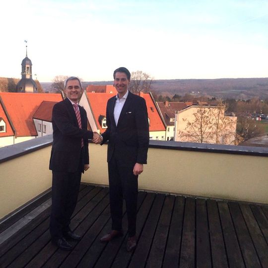 Reinhold Mühlbeyer (links) und Hendrik Desch (rechts) in Höxter Reinhold Mühlbeyer (links) und Hendrik Desch (rechts) in Höxter