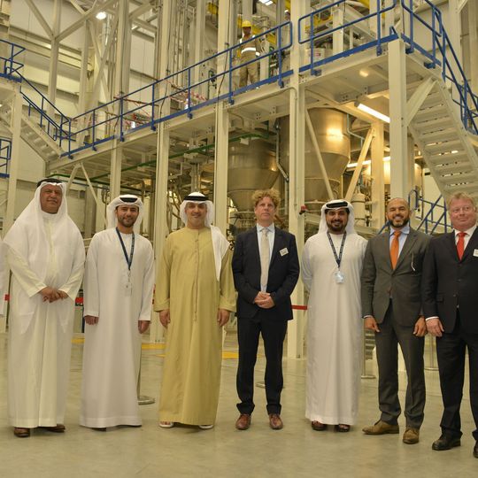 From left to right: Hamdan Al Hamdan (Pan Gulf Holding Board Member), Captain Mohamed Al Shamisi (CEO ADPC and Chairman of Kizad), Rashid Al Shamsi (Chairman of GPCA),Hans Daniels (General Manager of PAT Middle East), Mana al Mulla (acting Executive Vice President of Kizad), Sameer Dabbas (CEO of Hadeed Emirates Contracting), Peter Schmitt-Freise (Global Business Manager OPS of Songwon). From left to right: Hamdan Al Hamdan (Pan Gulf Holding Board Member), Captain Mohamed Al Shamisi (CEO ADPC and Chairman of Kizad), Rashid Al Shamsi (Chairman of GPCA),Hans Daniels (General Manager of PAT Middle East), Mana al Mulla (acting Executive Vice President of Kizad), Sameer Dabbas (CEO of Hadeed Emirates Contracting), Peter Schmitt-Freise (Global Business Manager OPS of Songwon).