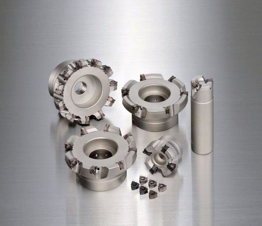 Sumitomo's milling cutters feature double-sided inserts with six corners. Sumitomo's milling cutters feature double-sided inserts with six corners.
