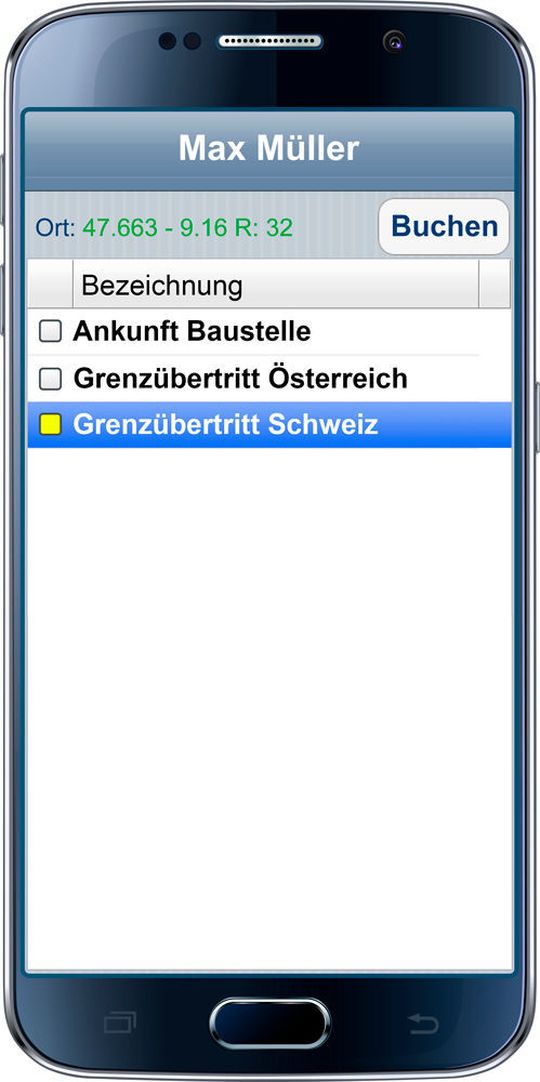 Das Unternehmen ist im grenznahen Bereich tätig, Mitarbeiter wechseln mehrfach täglich das Land. Um eine exakte länderspezifische Vergütung zu realisieren, erfassen die Mitarbeiter jeden Grenzübertritt live auf ihrem Smartphone.