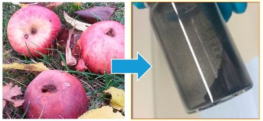 Das neue kohlenstoffbasierte Material für Natrium-Ionen-Batterien kann aus Äpfeln gewonnen werden. Das neue kohlenstoffbasierte Material für Natrium-Ionen-Batterien kann aus Äpfeln gewonnen werden.