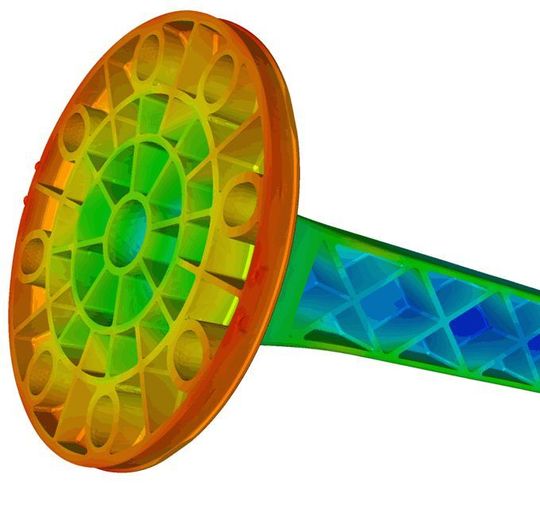 Ein gelungenes Simulationsbeispiel für das Spritzgießen eines mit Glasfasern verstärkten Polymers, dass das Unternehmen Solvay mit der Transvalor-Technik berechnet hat. Ein gelungenes Simulationsbeispiel für das Spritzgießen eines mit Glasfasern verstärkten Polymers, dass das Unternehmen Solvay mit der Transvalor-Technik berechnet hat.