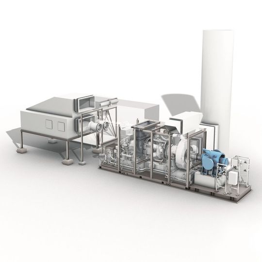 Als detailliert aufeinander abgestimmten Maschinenstrang liefert MAN Diesel & Turbo sowohl Turbine als auch Kompressor (hier in blau) aus einer Hand. Als detailliert aufeinander abgestimmten Maschinenstrang liefert MAN Diesel & Turbo sowohl Turbine als auch Kompressor (hier in blau) aus einer Hand.