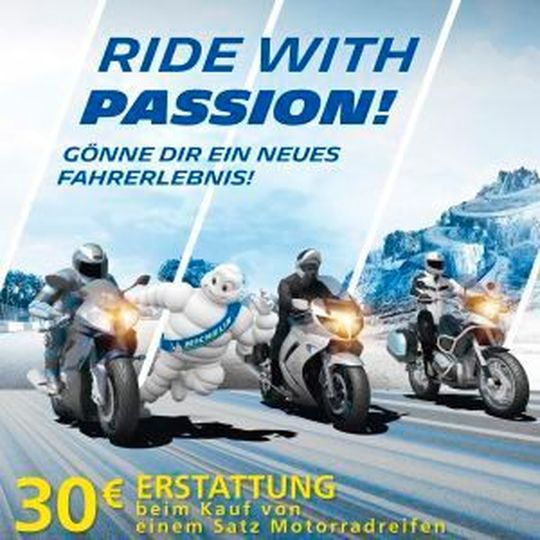 Mit einem attraktiven Angebot eröffnet Michelin die Motorradsaison. Mit einem attraktiven Angebot eröffnet Michelin die Motorradsaison.