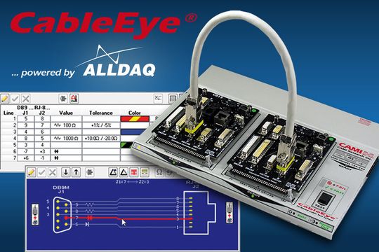 Der Kabeltester mit der Bezeichnung CableEye. Der Kabeltester mit der Bezeichnung CableEye.