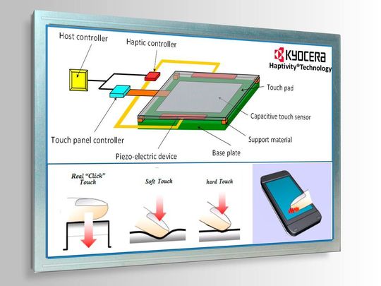 Mit der zweiten Generation von Haptivity setzt das japanische Unternehmen Kyocera auf den Automobilbau, Industrie 4.0 und der Medizin. Mit der zweiten Generation von Haptivity setzt das japanische Unternehmen Kyocera auf den Automobilbau, Industrie 4.0 und der Medizin.