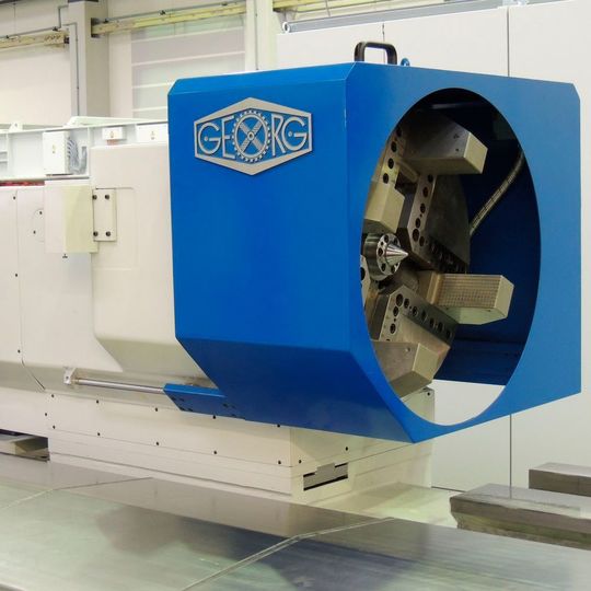 Der Spindelstock einer Georg-Walzendrehmaschine vom Typ ultraturn 900 R. Der Spindelstock einer Georg-Walzendrehmaschine vom Typ ultraturn 900 R.