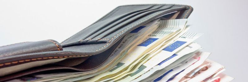 Gut gefüllte oder leere Geldbörse? Auch Pleitegeier kaufen zum Ärger mancher Händler online ein.
