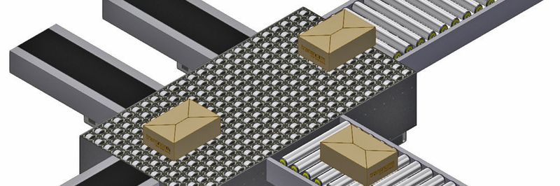 Die Fördermatrix besteht aus vielen kleinskaligen Fördermodulen, die in der Lage sind, miteinander zu interagieren und unabhängig voneinander Förder- und Schwenkbewegungen durchführen können.