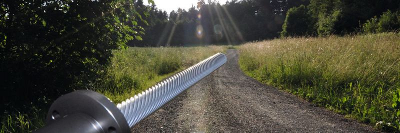Steilgewindespindel Speedy aus Aluminium, ø 16 mm / Steigung 90 mm, linksgängig