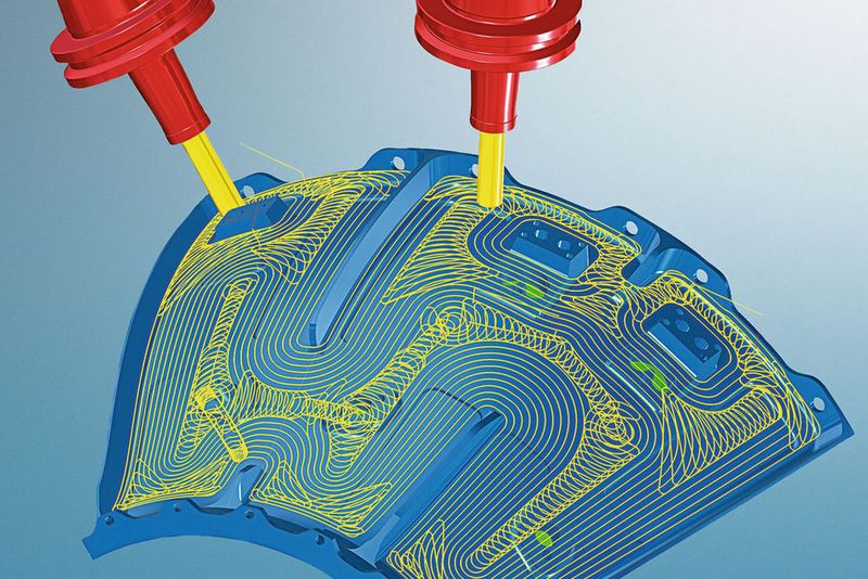 Schruppmodul «Hypermill Maxx Machining»: HPC-Bearbeitung in trochoidalen Werkzeugbahnen.