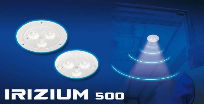 Die Deckenleuchte Irizium 500 IR hat einen Lichtstrahl von 565 Lumen.