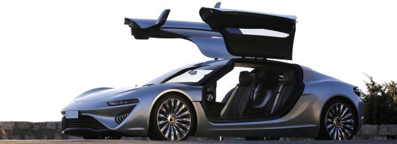 Dier elektrisch angetriebene Supersportwagen Quant: mit einer maximalen Gesamtleistung von 680 kW und einer Höchstgeschwindigkeit von 380 km/h – und einer rein elektrischen Reichweite von 600 km