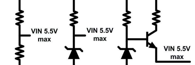 Bild 2: Verschiedene Möglichkeiten, eine reduzierte Spannung für die Versorgung des Vin-Pins eines Schaltreglers zu erzeugen