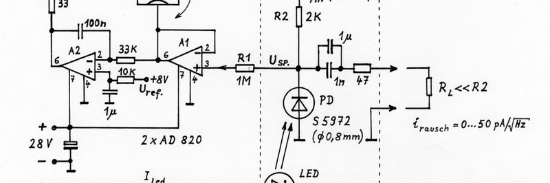 Bild 1: Kalibrierfreies, einstellbares Rauschnormal auf Basis einer beleuchteten Photodiode