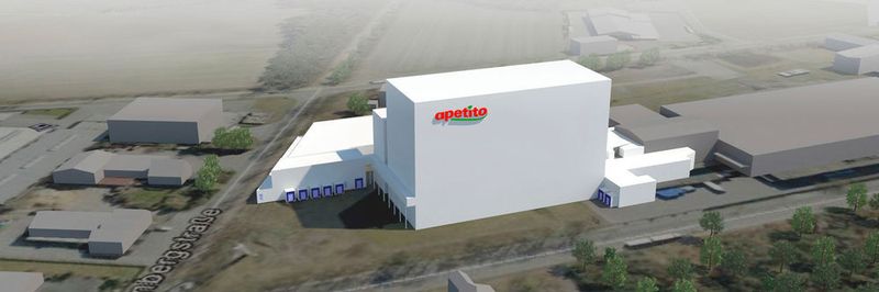 Modellansicht des neuen Apetito Tiefkühllagers in Rheine