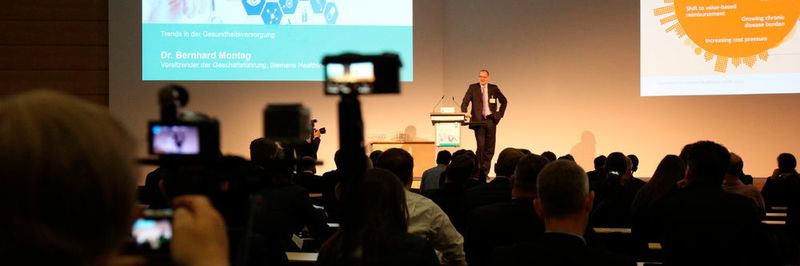 Dr. Bernd Montag, CEO Siemens Healthineers überrascht die Teilnehmer des Medtech Summit 2016: „Wir sind ein Unternehmen des Mittelstands.“