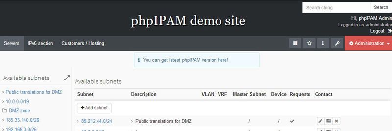 Die webbasierte Opensource-Adressenverwaltung phpIPAM beherrscht IPv4 und IPv6.