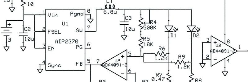 Geregelter LED-Treiber mit dem ADP2370