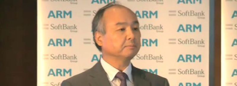 Masayoshi Son, Gründer und CEO des Konzerns Softbank, bei einer Pressekonferenz am 18. Juli 2016 in London zur geplanten Übernahme von ARM. Der Kaufpreis soll insgesamt 24,3 Milliarden Pfund (etwa 32 US-$ bzw. 28,7 Milliarden Euro) betragen.