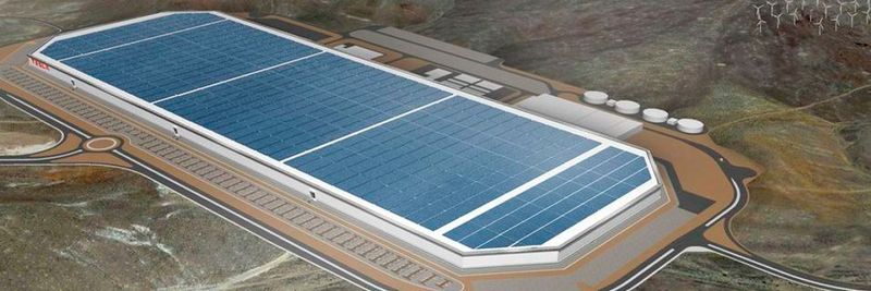 Teslas "Gigafactory", die für 5 Milliarden Dollar in der Wüste von Nevada entsteht.