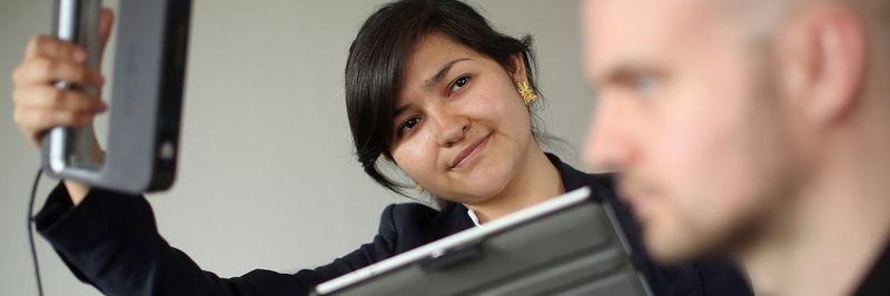 Im Rapid-Mask-Verfahren werden die biometrischen Daten des Gesichts mit einem 3D-Scanner vermessen.