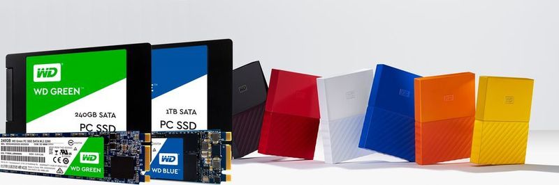 Die wichtigste Neuigkeit bei Western Digital ist der Start der ersten SSDs mit WD-Logo. Bei den mobilen HDDs gibt es ein neues Design.
