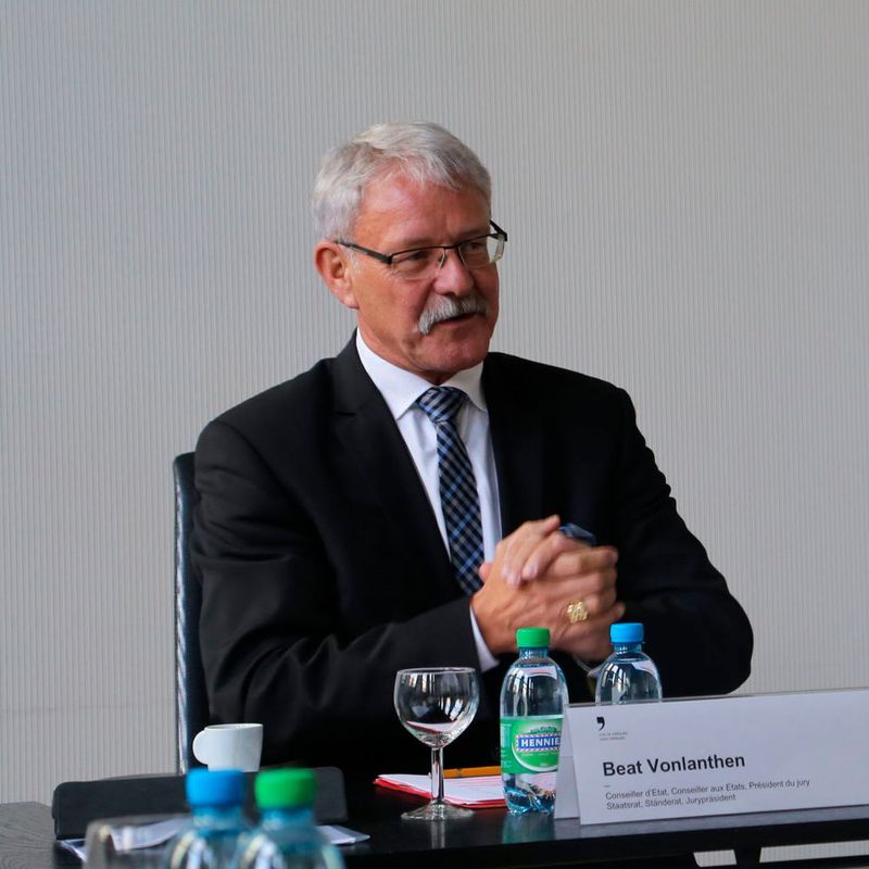 Beat Vonlanthen, Conseiller d'Etat, Conseiller aux Etats et président du jury.