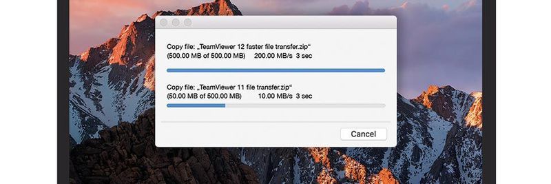 TeamViewer 12 überträgt Dateien mit bis zu 200 MBit/s und damit 20-mal schneller als die Vorgängerversion.