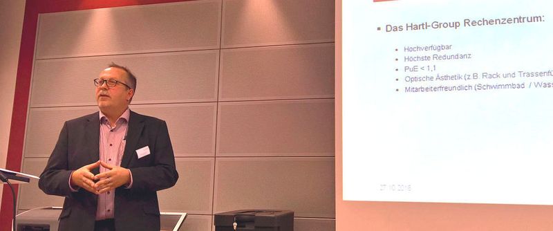 Michael Scheuring, Projektleiter Datacenter bei Vintin, berichtet über das in diesem Jahr live gegangene Rechenzentrum der Hartl Group.