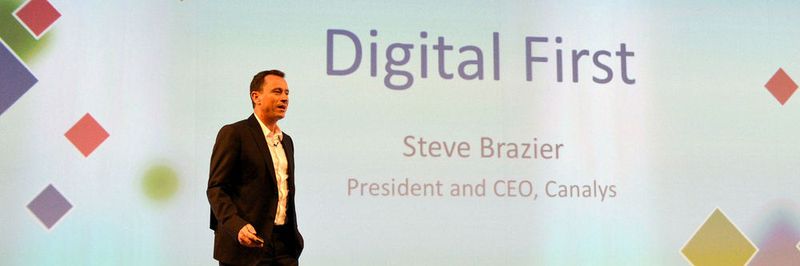 Einen Höhepunkt des Canalys Channels Forum bildet traditionell die Keynote von Steve Brazier, dem CEO von Canalys.