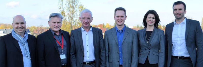 Partner in neuer Konstellation (v. l.): Peter Wüst (NetApp), Wolfgang Herold (Teamix), Klaus Donath (Ingram), Oliver Kügow (Teamix), Beate Köhler-Fricke (Ingram) und Maik Höhne (NetApp)