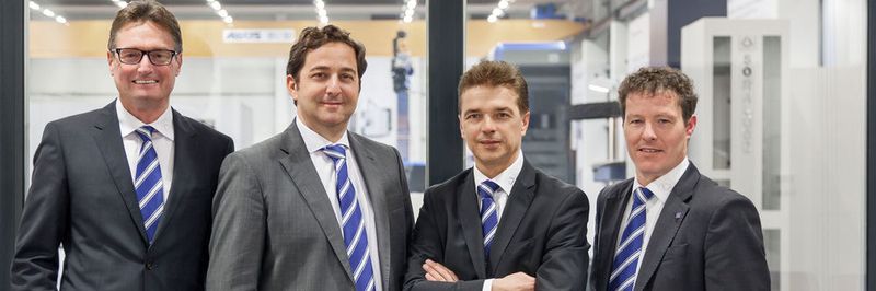 General Management von Bimatec Soraluce (v.l.): Fred Bisgwa, Rafael Idigoras, Andreas Lindner, Thilo Borbonus.