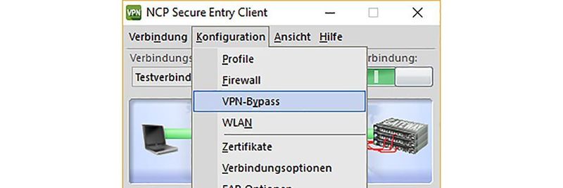 Die VPN-Bypass-Funktion soll es ermöglichen, Daten bestimmter Anwendungen am Tunnel vorbei ins Internet zu schicken.