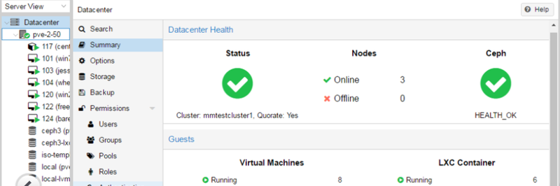 Neue Dashboards in PVE 4.4 (Proxmox Server Solutions GmbH)