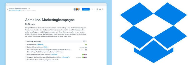 Bei Paper kombiniert Dropbox digitale Dokumente mit Projektfeatures.